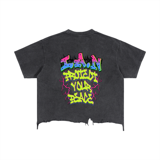 Boxy Distressed Hem T-Shirt