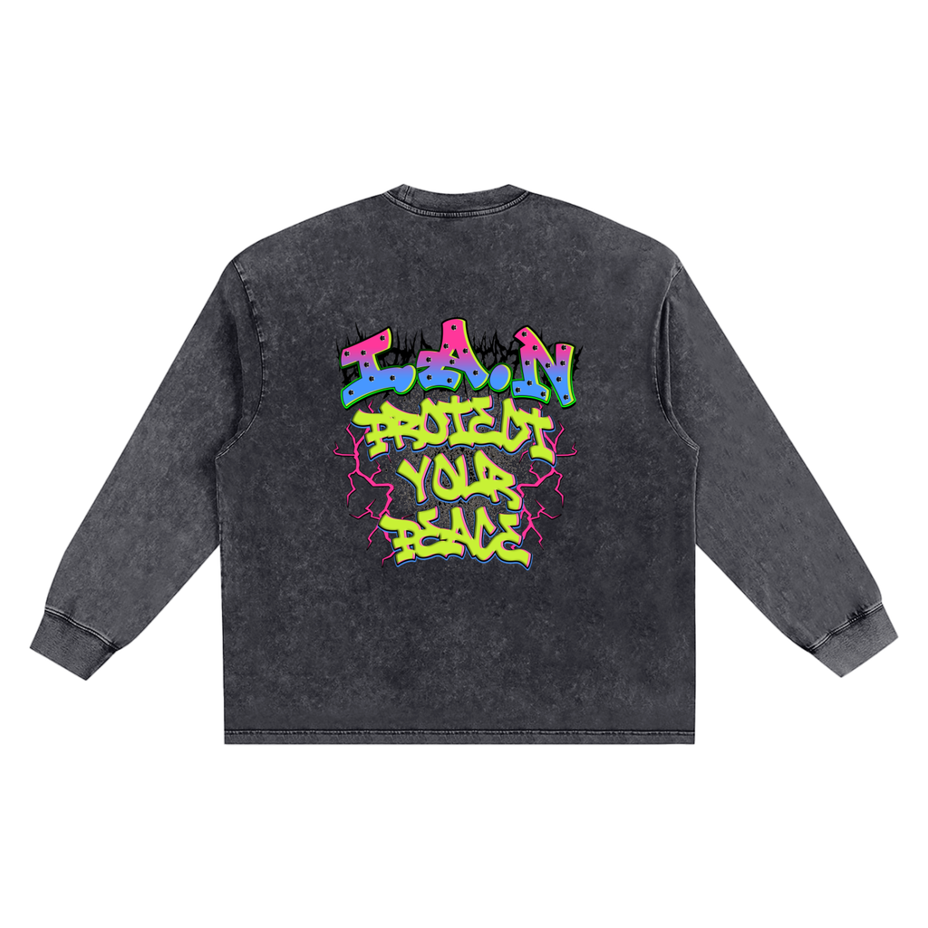Snow Washed Frayed Edge T-Shirt