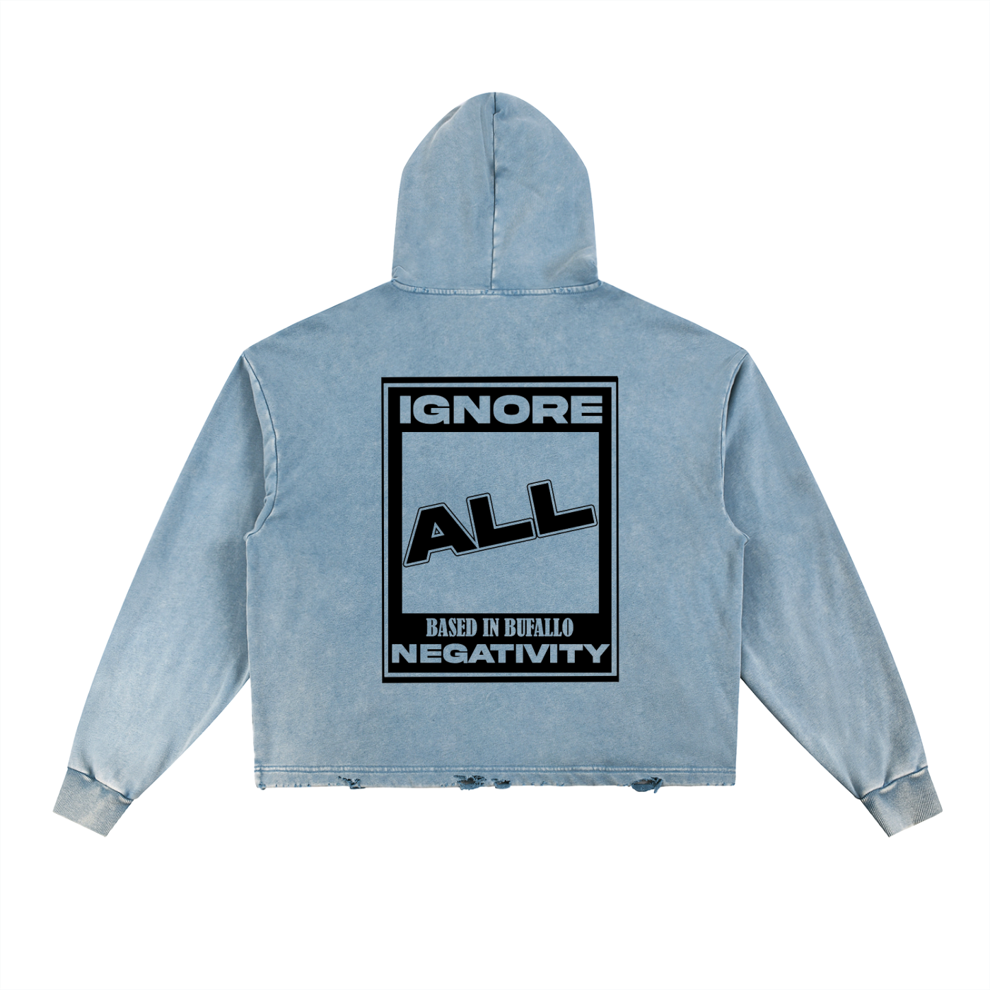 Buffalove Vintage Washed Frayed-Hem Hoodie