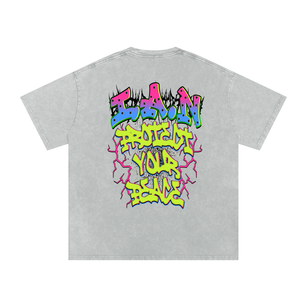 Snow Washed Oversized Cotton T-Shirt