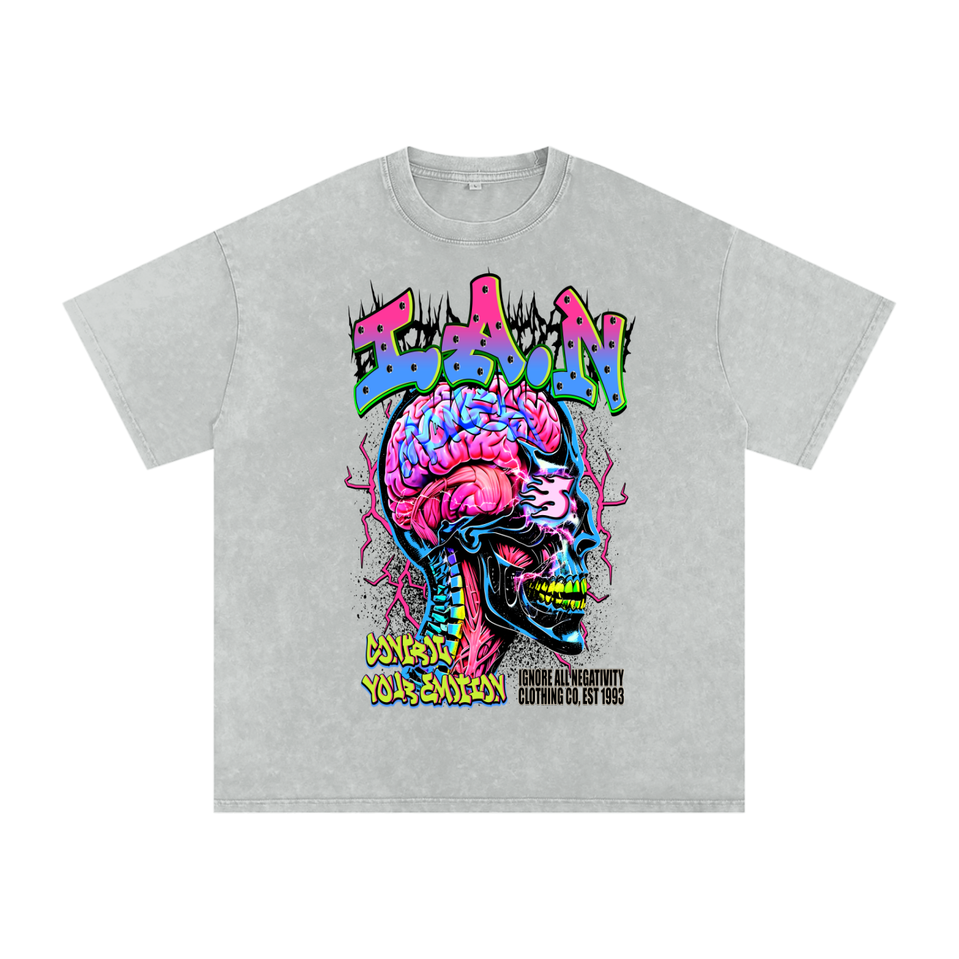 Snow Washed Oversized Cotton T-Shirt
