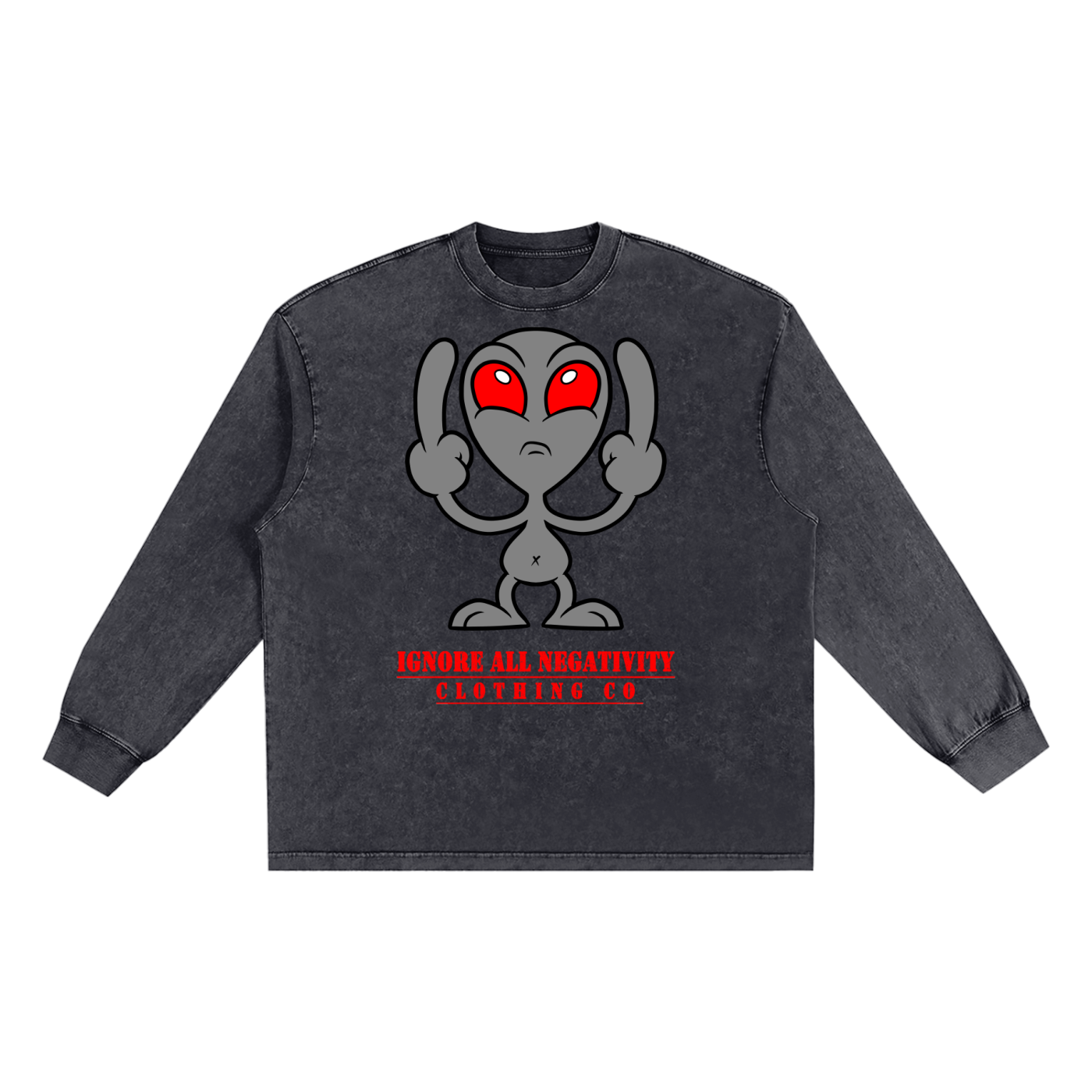 Snow Washed Alien Long Sleeve T-Shirt