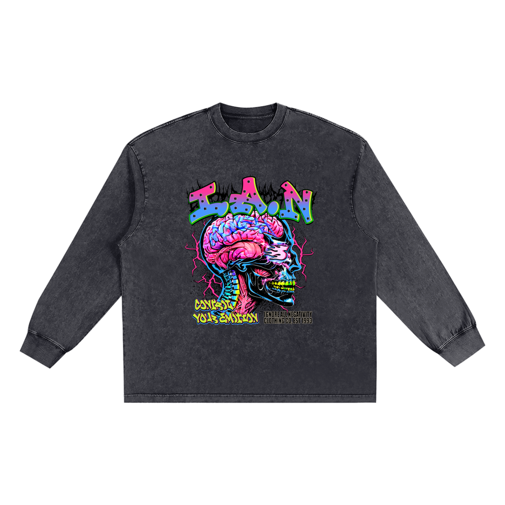 Snow Washed Frayed Edge T-Shirt