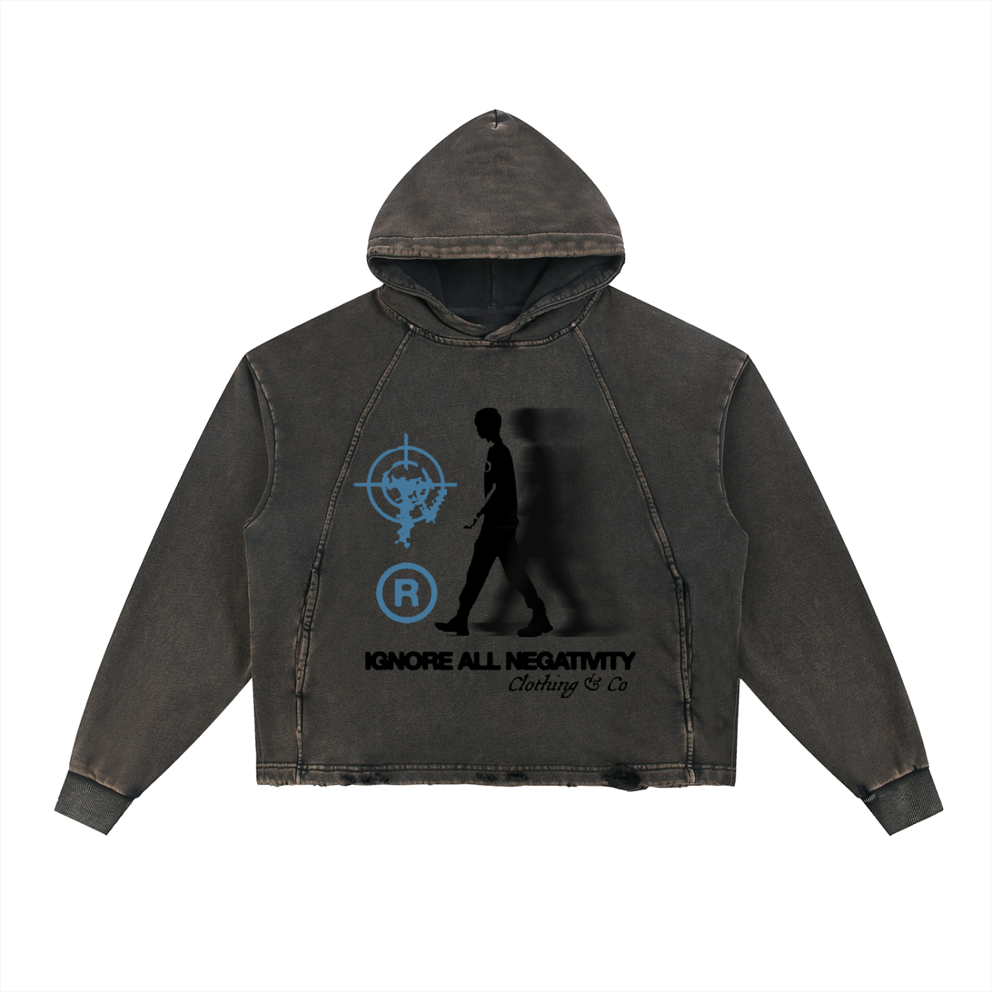 Vintage Washed Frayed-Hem Hoodie